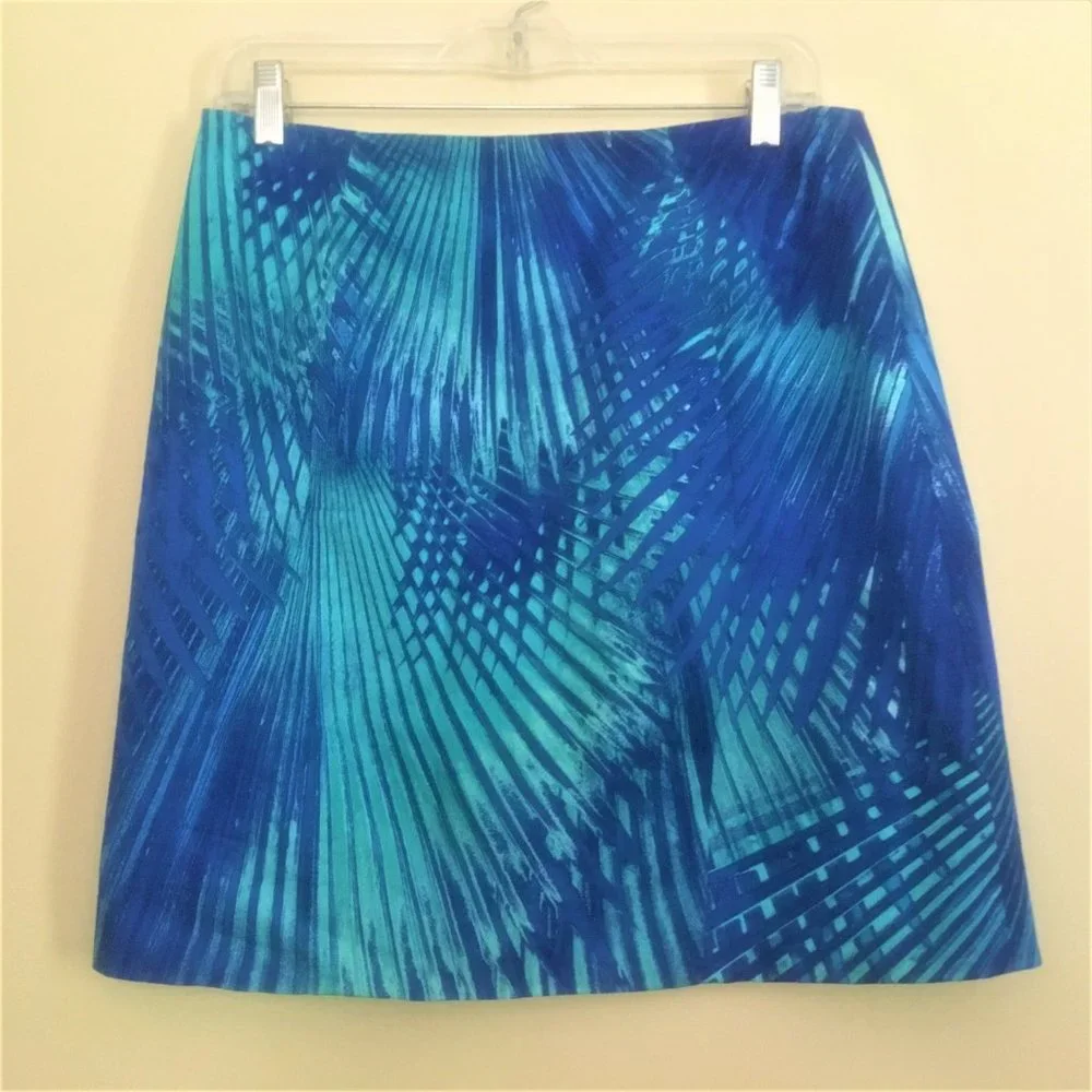 Elie Tahari Tropical Skirt Size 6 Vacation Beach Summer Stretch
